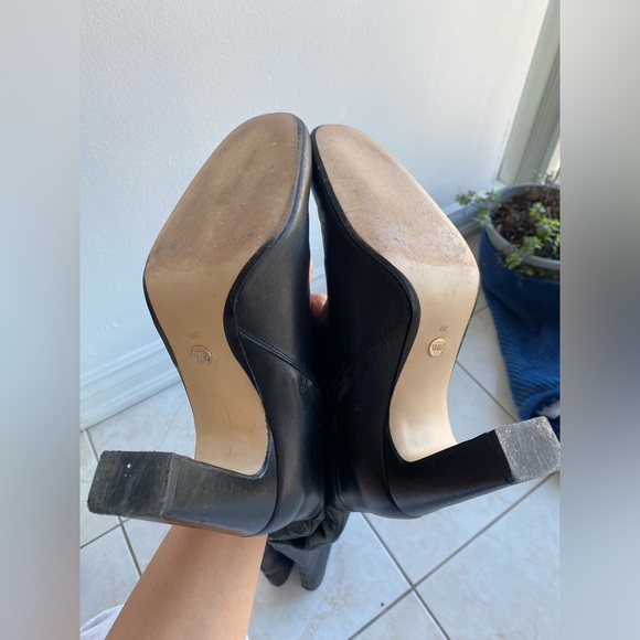 🛍️ZARA OVER THE KNEE LEATHER BOOTS WORN ONCE ORIGINALLY $281 BLOCK HEEL COMFY - Picture 9 of 9